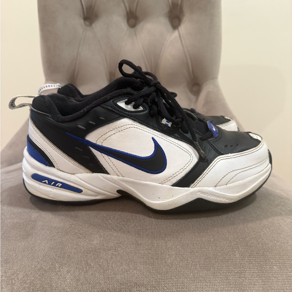 Nike Air Black, White, and Blue Sneakers